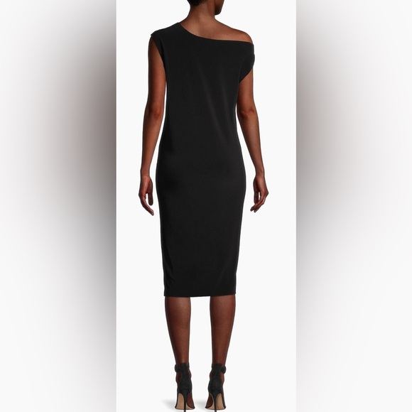 Norma Kamali Drop Shoulder Sheath Dress, black, stretchy jersey, size S - Picture 10 of 12